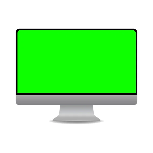 Зеленый Экран Персональном Компьютере — стоковый вектор