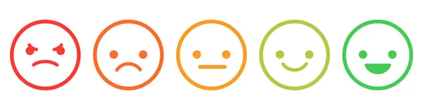 Set Emoticon Dengan Emosi Yang Berbeda - Stok Vektor