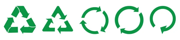 Set Von Grünen Recycling Symbolen — Stockvektor