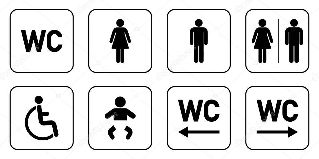 Set of toilet icons