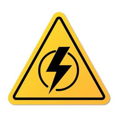 Elektrik kesintisi. Elektriksiz sembol. Uyarı işareti. Beyaz arkaplanda vektör simgesi izole edildi