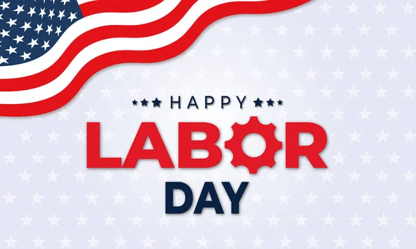 Labor Day background or banner with USA flag and text. Vector illustration