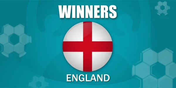 Das Finale Des Europäischen Fußballs 2020 England Ist Sieger Vektorillustration — Stockvektor