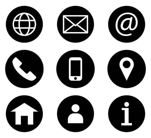 Contact Icon Set. Connection Business Card Icon
