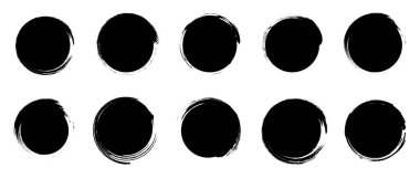 Grunge yuvarlak şekiller kümesi