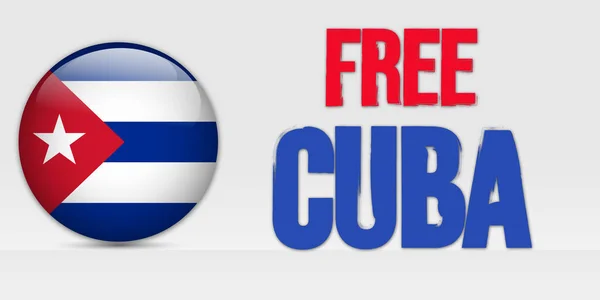 Flag Cuba Text Free Cuba — 스톡 벡터