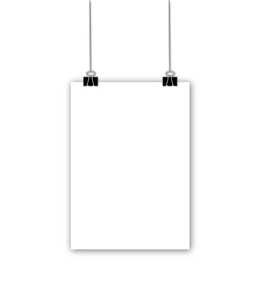 Poster Bianco Appeso Legante — Vettoriale Stock