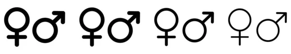 Set Simbolo Maschile Femminile — Vettoriale Stock