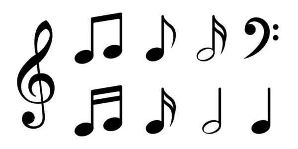 Set Musical Note Icons — Stock Vector
