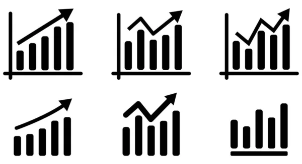 Satz Von Wachsenden Balkendiagramm Symbol — Stockvektor