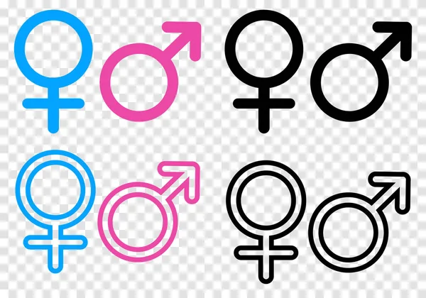 Iconos Masculinos Femeninos — Vector de stock