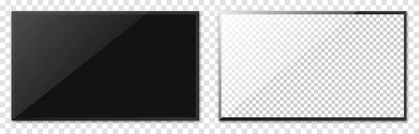 Realisztikus Képernyő Üres Televíziós Sablon Grafikus Tervezési Elem Átlátszó Háttérrel — Stock Vector