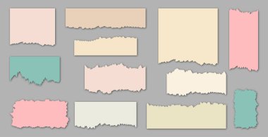 Farklı boyutlarda rengarenk parçalar.