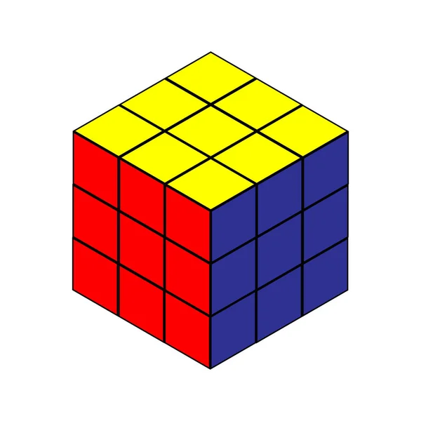 Ilustração Vetorial Cubo Rubik — Vetor de Stock