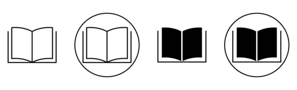 Коллекция Икон Книг Открытая Иконка Вектора Книги Стиль Контура — стоковый вектор