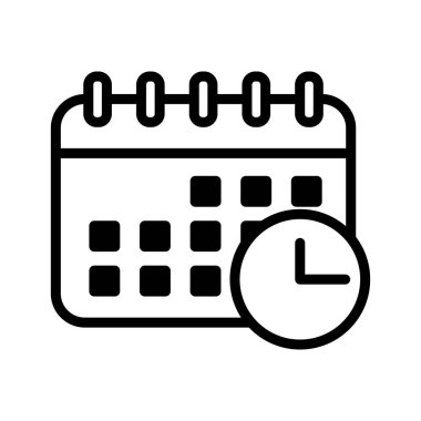 Takvim simgesi vektörü beyaz arkaplanda izole edildi