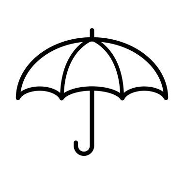 Şemsiye simgesi. Vektör illüstrasyonu beyaz arkaplanda izole edildi