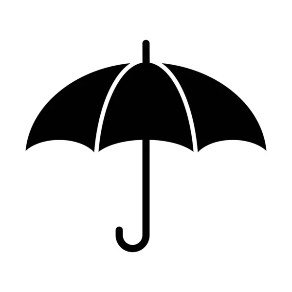 Regenschirm Schwarz Symbol Vektorillustration — Stockvektor