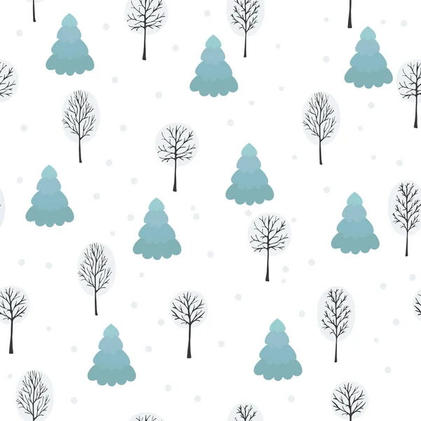 Fundo da floresta de Inverno. Padrão sem costura para o inverno e tema de Natal. —  Vetores de Stock