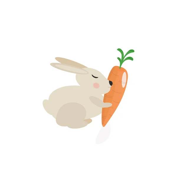 Маленький Кролик Червоному Капелюсі Санта Клауса Кролик Морквою Різдвяний Кролик — стокове фото