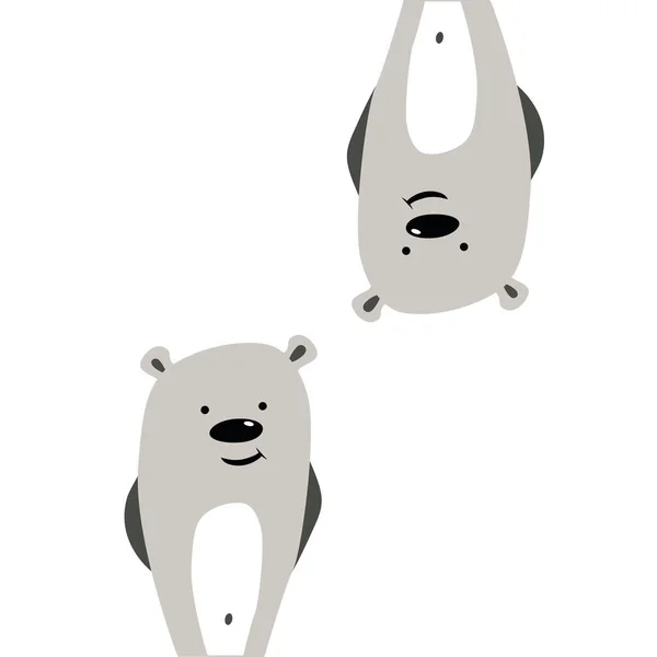 Niedźwiedź Szary Wektor Ikona Doodle Ilustracja Słodkie Wróżka Niedźwiedź Szczenię — Wektor stockowy