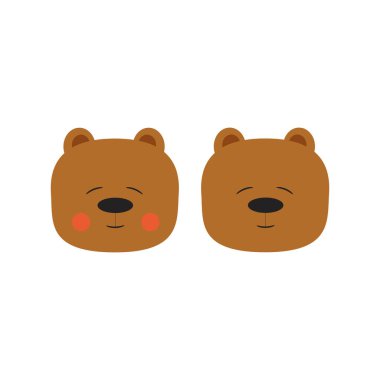 Ayı kahverengi ayı vektör simgesi, illüstrasyon, sevimli, peri ayı yavrusu, pembe yanaklar