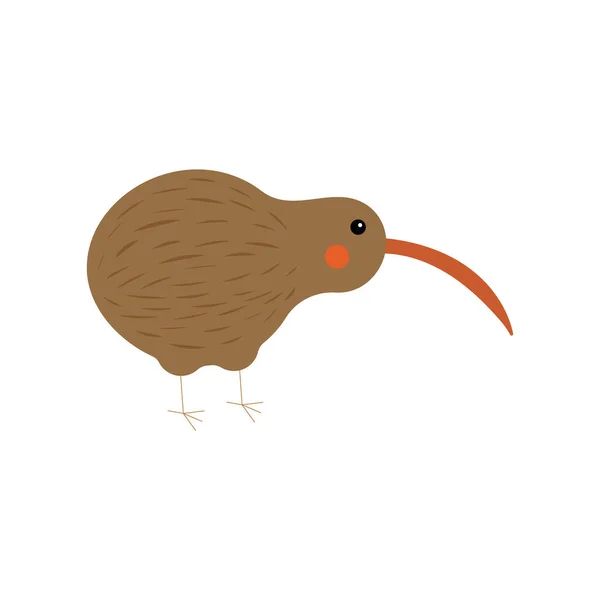 Ilustração Pássaro Kiwi Para Crianças Fundo Branco — Vetor de Stock