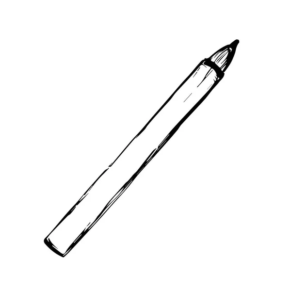 Un eyeliner a matita. Sopracciglia femminili nere isolate belle. Trucco illustrazione modello vuoto — Vettoriale Stock