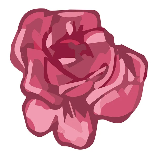 Arbusto Esbozo Ramo Rosas Flores Decorativas Rosa Rosa Gráfica Abstracta — Archivo Imágenes Vectoriales
