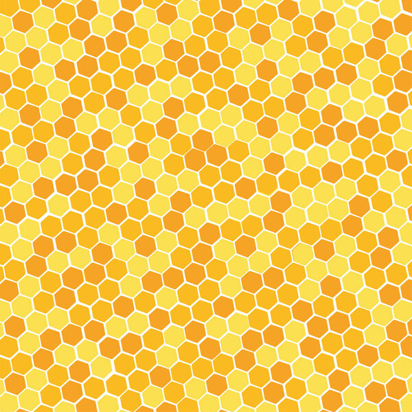 Медовый фон с пчелами, работающими на медовой гребенке