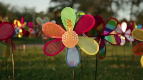 Viento juguete giratorio para niños — Vídeo de stock