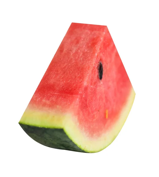 Verse Rode Watermeloen Plakjes Stukjes Half Geïsoleerd Met Clipping Pad — Stockfoto