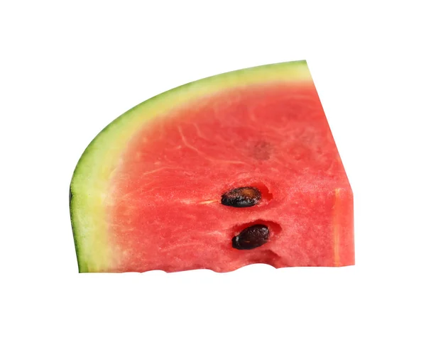 Fresh Red Watermelon Slices Pieces Half Isolated Clipping Path Shadow — Stock Photo, Image