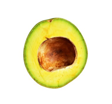 Taze avokado meyvesi kırpma yolu ile izole edilmiş, yarısı, dilimler veya parçalar avokado beyaz arka planda gölge yok