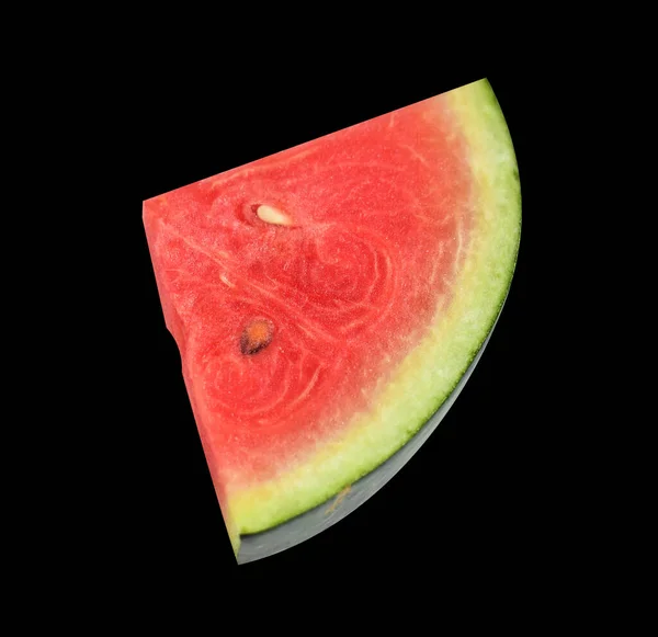 Färsk Röd Vattenmelon Skivor Eller Bitar Och Halv Isolerad Med — Stockfoto