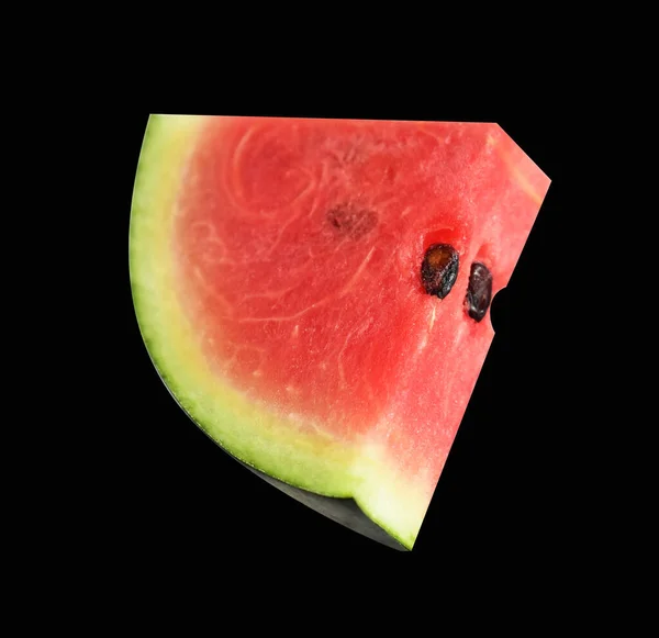 Fresh Red Watermelon Slices Pieces Half Isolated Clipping Path Shadow — Stock Photo, Image