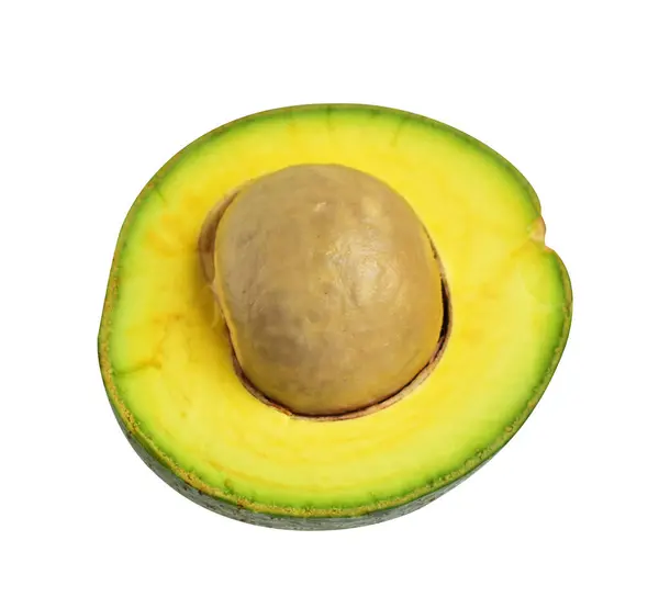 Vers Avocado Fruit Geïsoleerd Met Clipping Pad Helft Plakken Stukken — Stockfoto