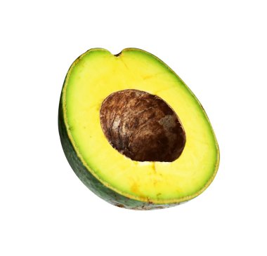 Taze avokado meyvesi kırpma yolu ile izole edilmiş, yarısı, dilimler veya parçalar avokado beyaz arka planda gölge yok