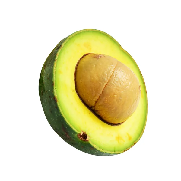 Vers Avocado Fruit Geïsoleerd Met Clipping Pad Helft Plakken Stukken — Stockfoto