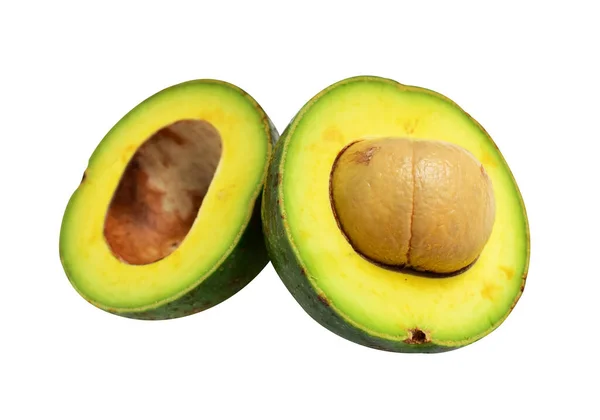 Vers Avocado Fruit Geïsoleerd Met Clipping Pad Helft Plakken Stukken — Stockfoto