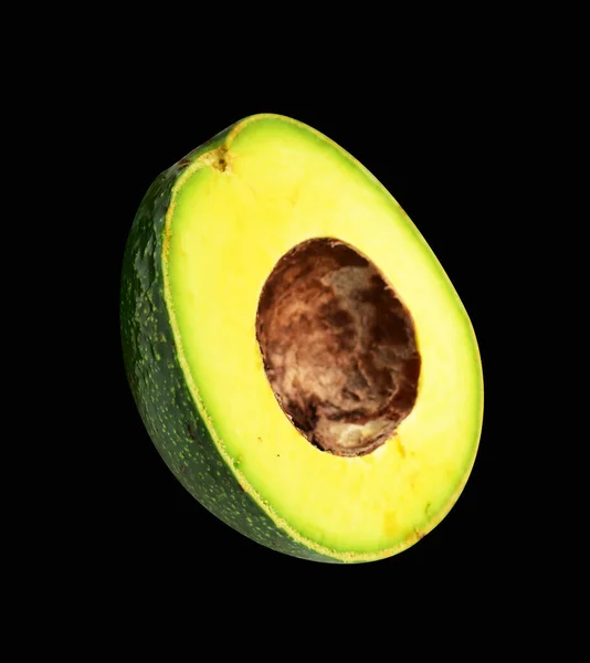 Vers Avocado Fruit Geïsoleerd Met Clipping Pad Helft Plakken Stukken — Stockfoto