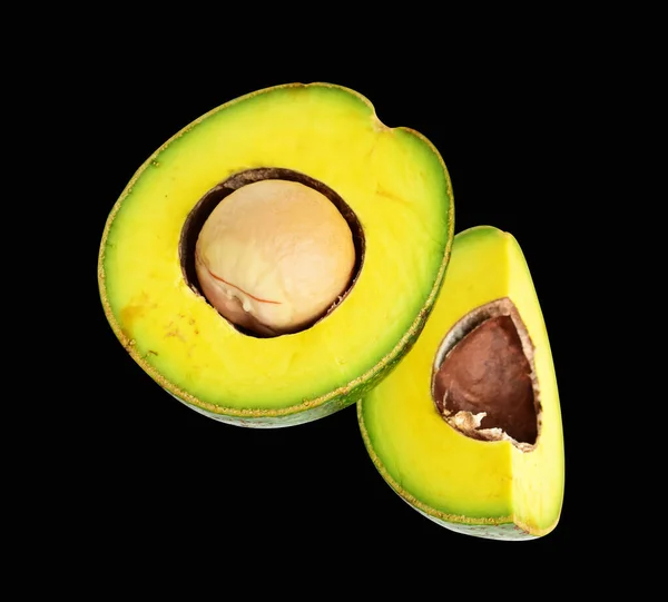 Vers Avocado Fruit Geïsoleerd Met Clipping Pad Helft Plakken Stukken — Stockfoto