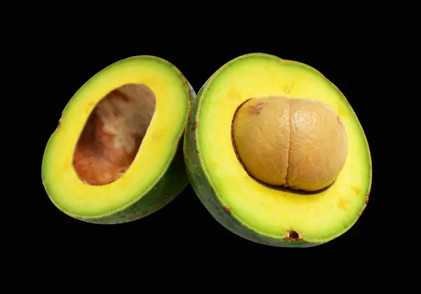 Vers Avocado Fruit Geïsoleerd Met Clipping Pad Helft Plakken Stukken — Stockfoto