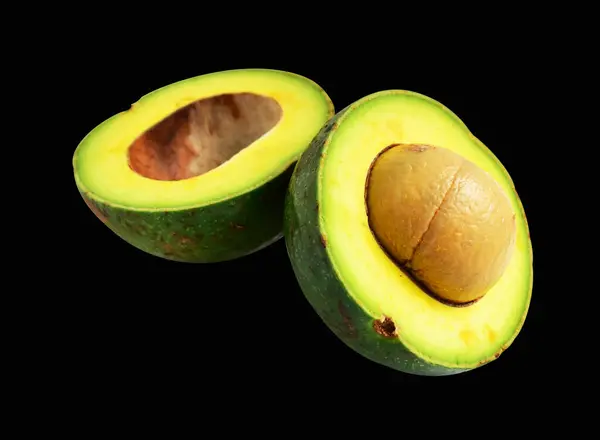 Vers Avocado Fruit Geïsoleerd Met Clipping Pad Helft Plakken Stukken — Stockfoto