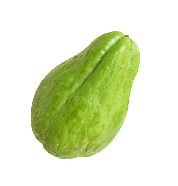 Verse Chayote Sechium Edule Geïsoleerd Met Knippad Geen Schaduw Witte — Stockfoto