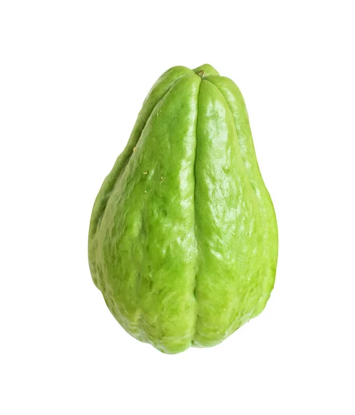 Φρέσκο Chayote Sechium Edule Απομονωμένο Μονοπάτι Απόληξης Χωρίς Σκιά Λευκό — Φωτογραφία Αρχείου