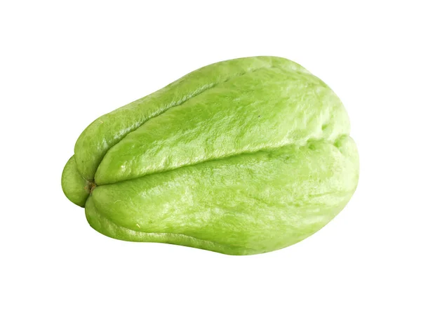 Φρέσκο Chayote Sechium Edule Απομονωμένο Μονοπάτι Απόληξης Χωρίς Σκιά Λευκό — Φωτογραφία Αρχείου