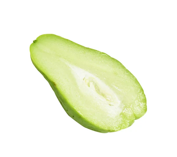 Färsk Chayote Sechium Edule Isolerad Med Klippbana Ingen Skugga Vit — Stockfoto