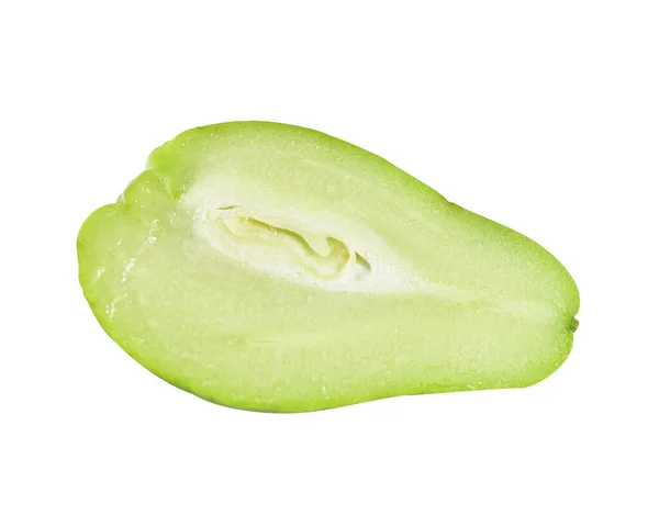 Färsk Chayote Sechium Edule Isolerad Med Klippbana Ingen Skugga Vit — Stockfoto