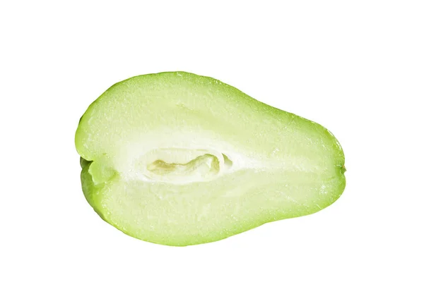 Färsk Chayote Sechium Edule Isolerad Med Klippbana Ingen Skugga Vit — Stockfoto